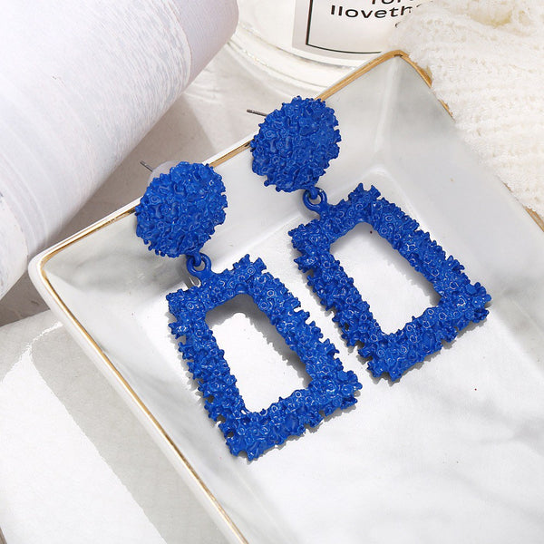 Rectangle Textured Statement Earrings