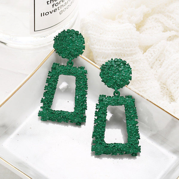 Rectangle Textured Statement Earrings