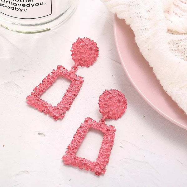 Rectangle Textured Statement Earrings