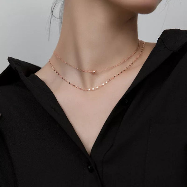 Layered Dainty Bead Necklace