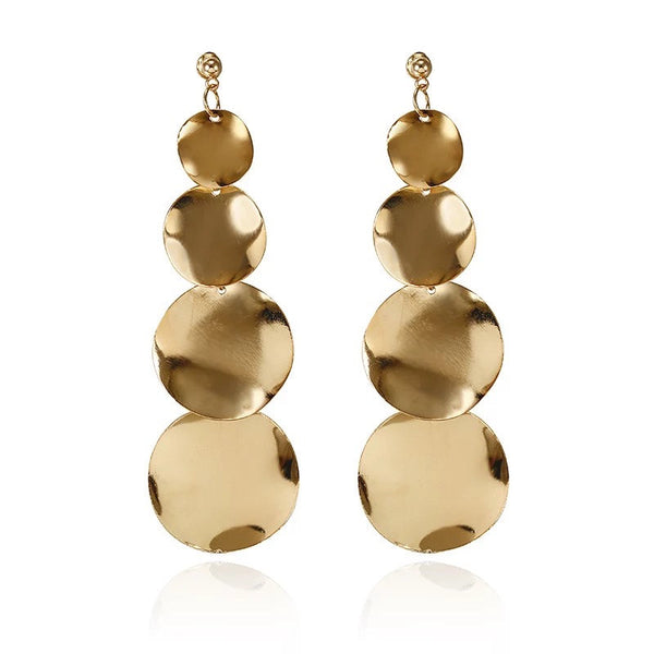 Long Multi Disc Earrings