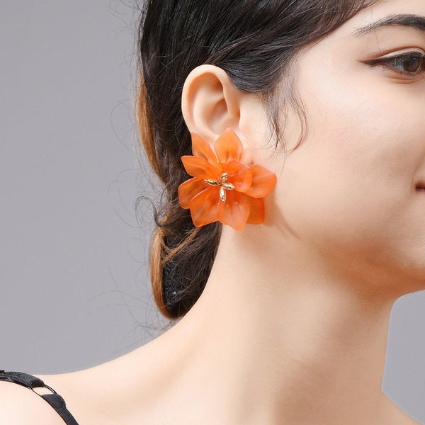 Large Flower Stud Earrings