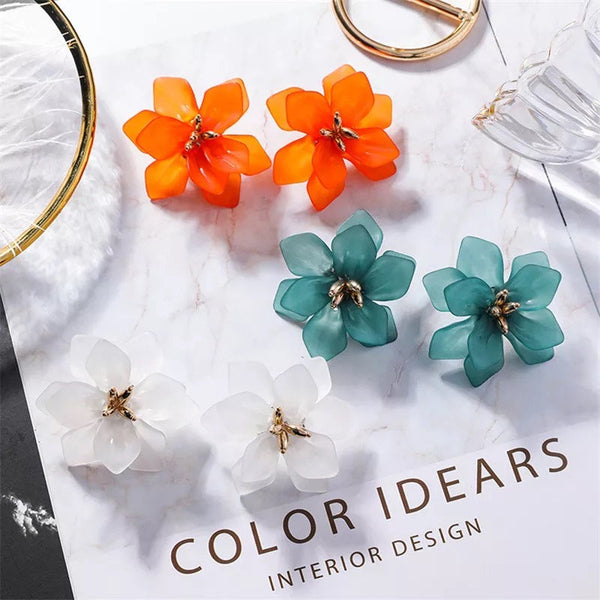 Large Flower Stud Earrings