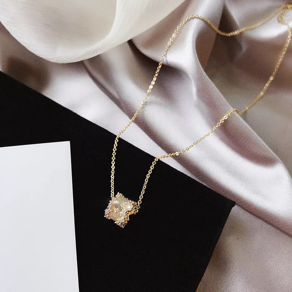 Crystal Ring Pendant Necklace