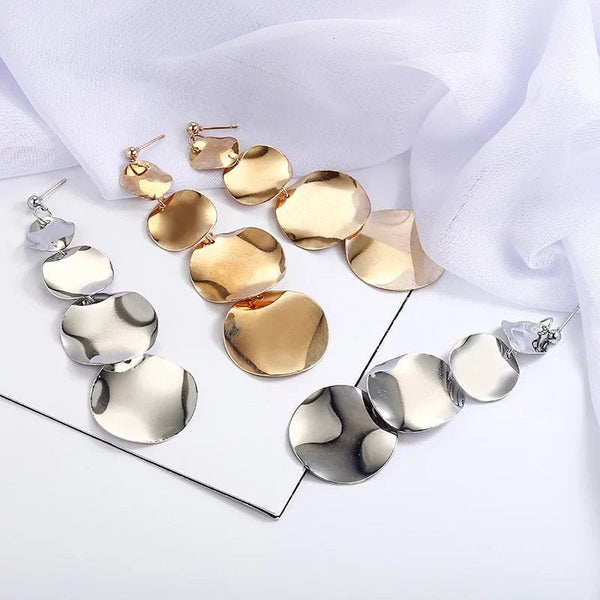 Long Multi Disc Earrings