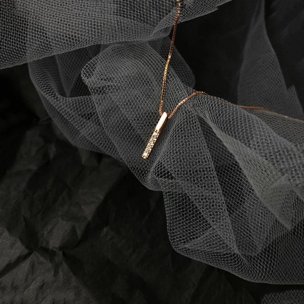 Delicate Crystal Bar Necklace