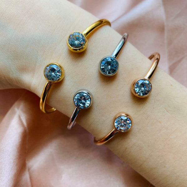 Crystal Spheres Bangle Bracelet