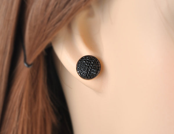 Scattered Crystals Disc Earrings
