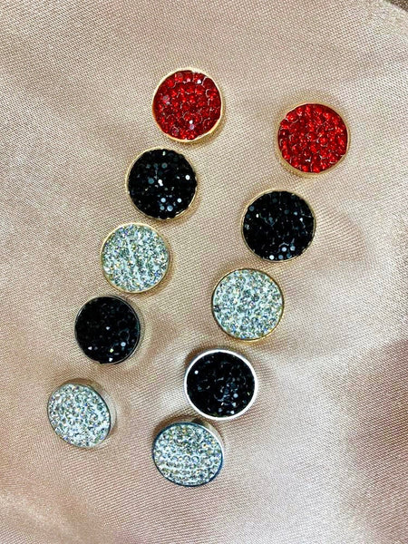 Scattered Crystals Disc Earrings