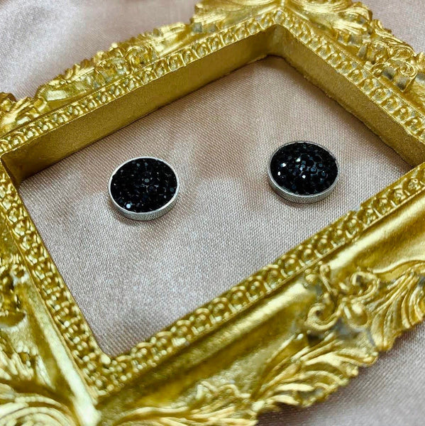Scattered Crystals Disc Earrings