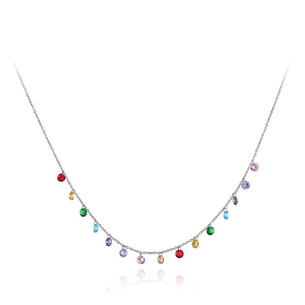 Rainbow Crystals Charms Necklace