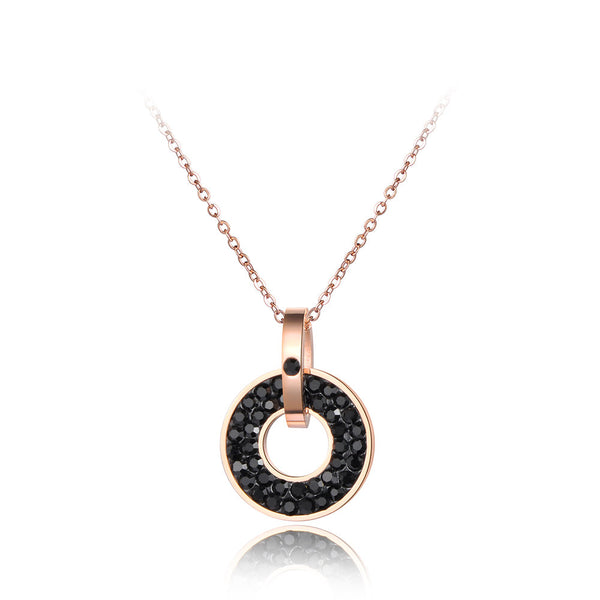 Black Circle Pendant Set