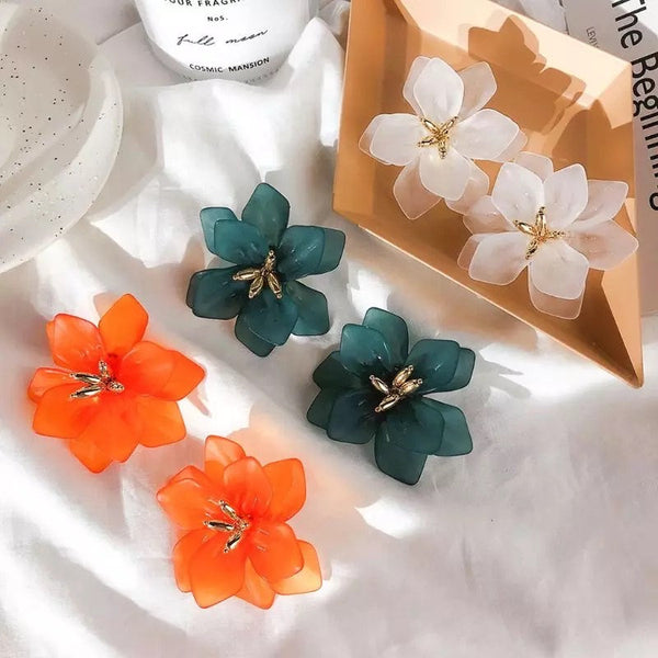 Large Flower Stud Earrings