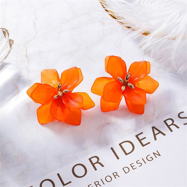 Large Flower Stud Earrings