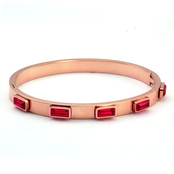 Crystal Rectangle Bangle Bracelet