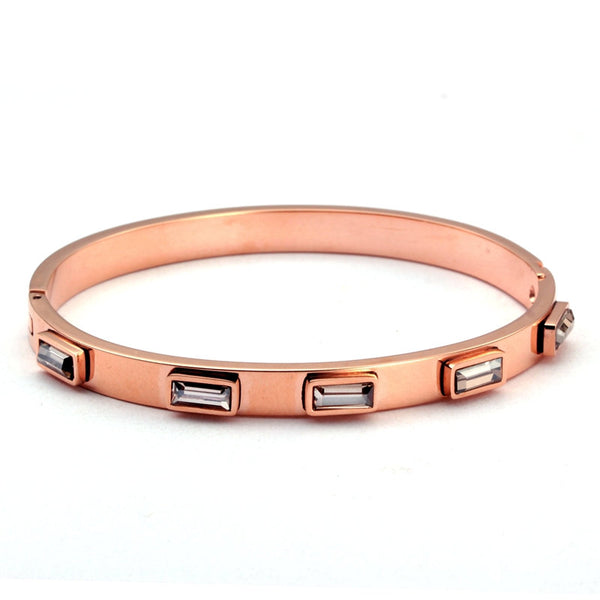 Crystal Rectangle Bangle Bracelet
