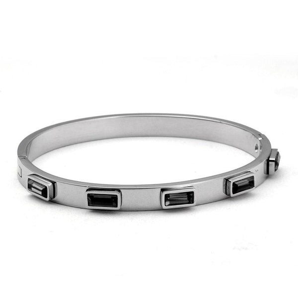 Crystal Rectangle Bangle Bracelet