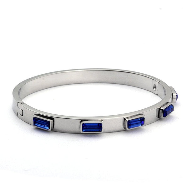 Crystal Rectangle Bangle Bracelet