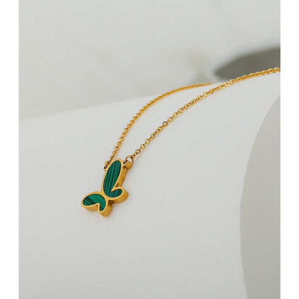 Green Butterfly Pendant Necklace