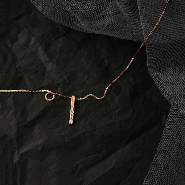 Delicate Crystal Bar Necklace