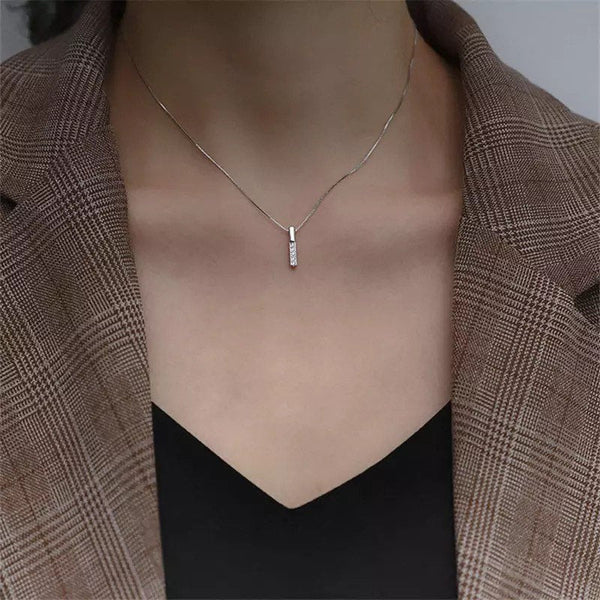 Delicate Crystal Bar Necklace