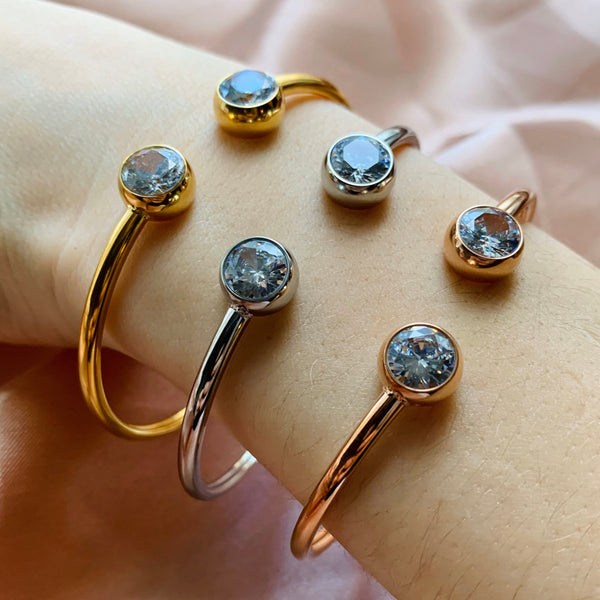 Crystal Spheres Bangle Bracelet