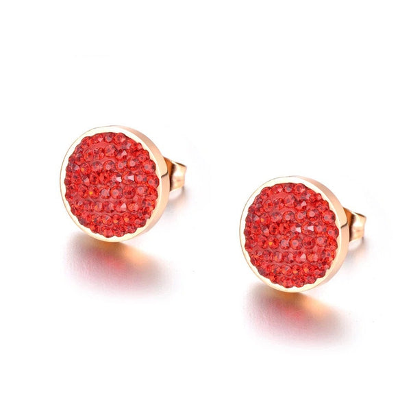 Scattered Crystals Disc Earrings