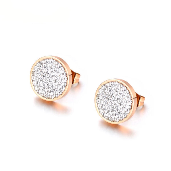 Scattered Crystals Disc Earrings