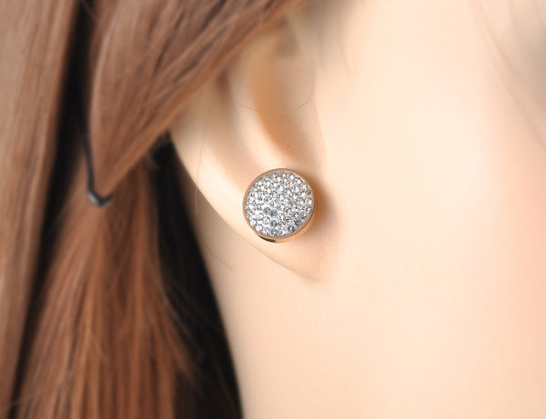 Scattered Crystals Disc Earrings