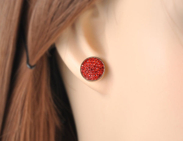 Scattered Crystals Disc Earrings