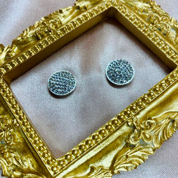 Scattered Crystals Disc Earrings