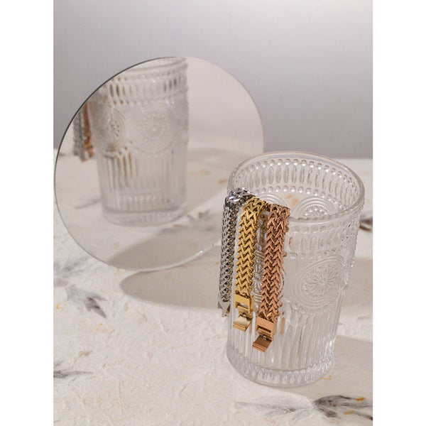 Chunky Braid Link Chain Clasp Bracelet