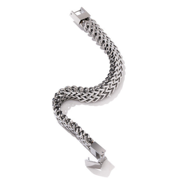 Chunky Braid Link Chain Clasp Bracelet