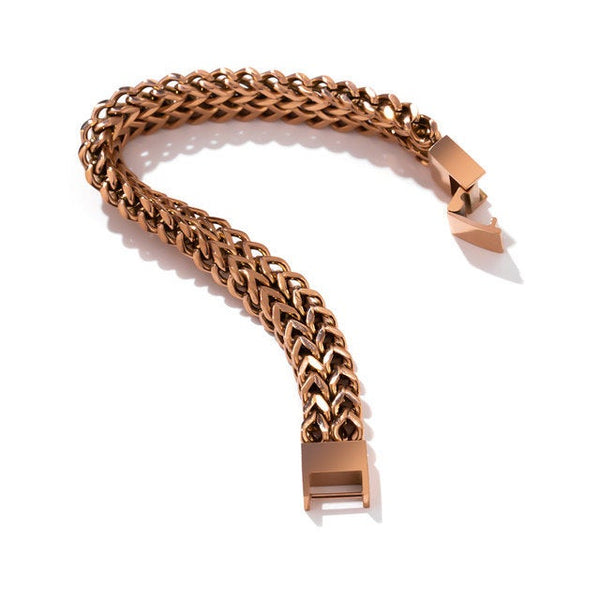 Chunky Braid Link Chain Clasp Bracelet