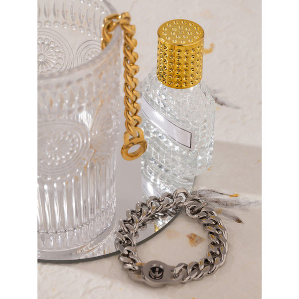 Curb Chain Turn Clasp Chunky Bracelet
