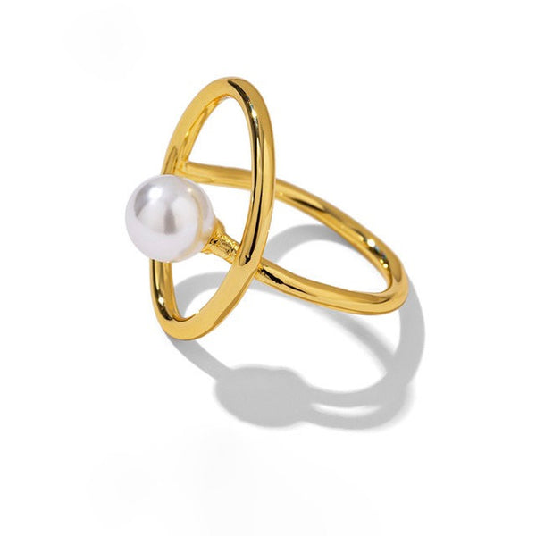 Oval Pearl Statement Ring