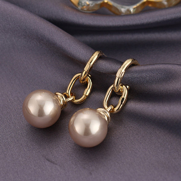 Link Chain Pearl Earrings
