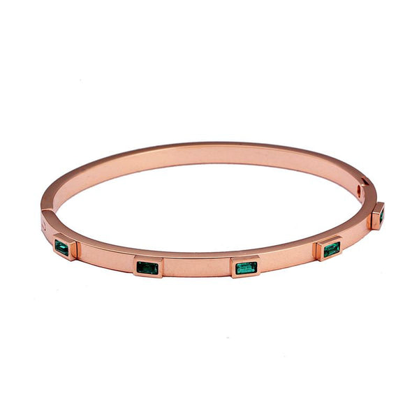 Crystal Rectangle Bangle Bracelet