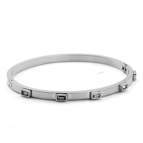 Crystal Rectangle Bangle Bracelet