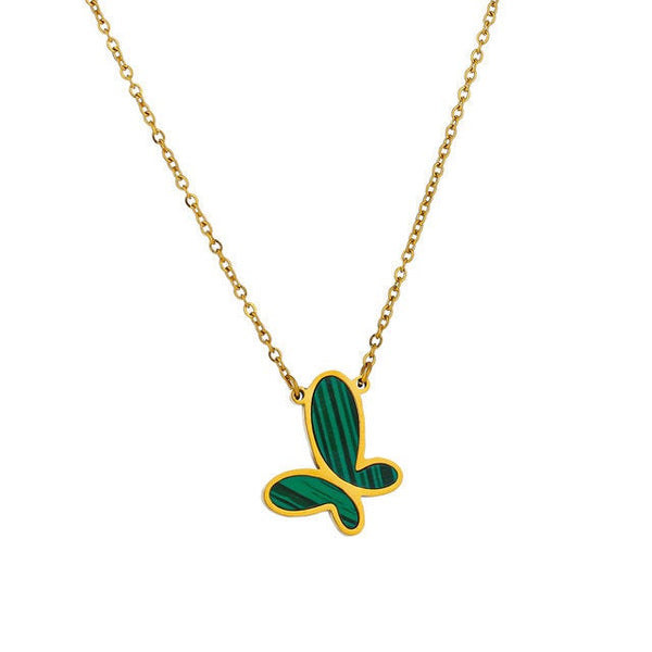 Green Butterfly Pendant Necklace