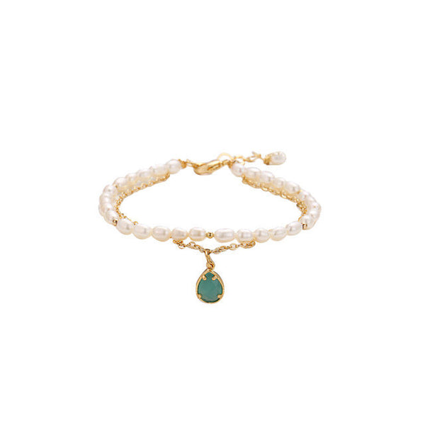 Layered Jade Pearl Bracelet