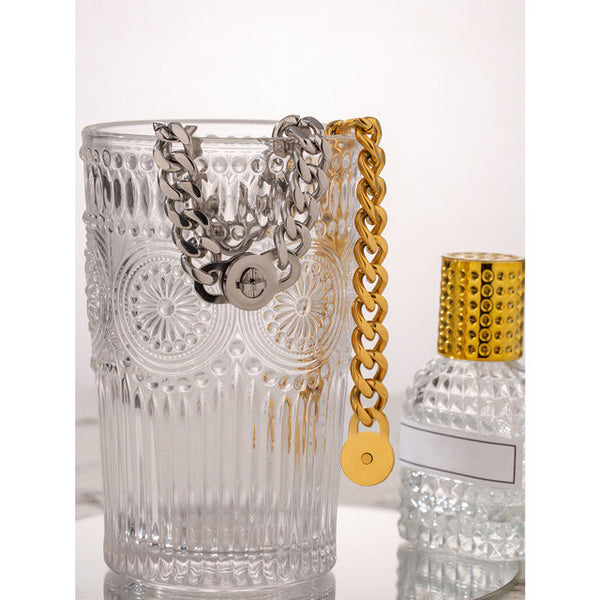 Curb Chain Turn Clasp Chunky Bracelet
