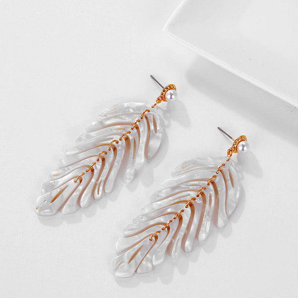 Palm Leaf Dangle Earrings