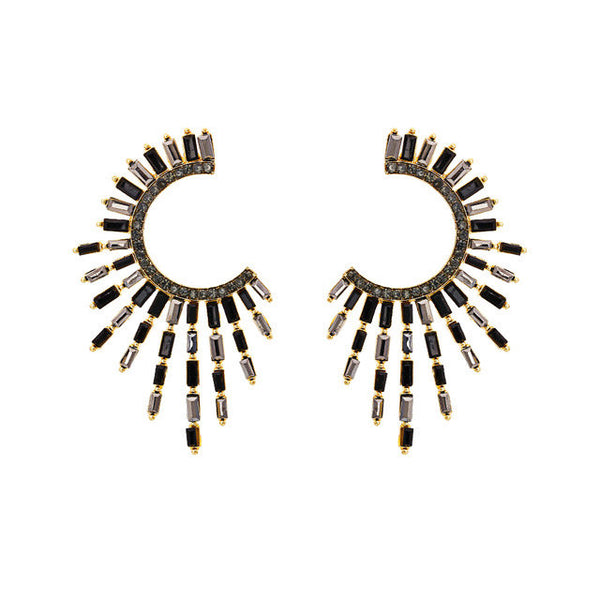 Exaggerated Crystal Spiked Earrings