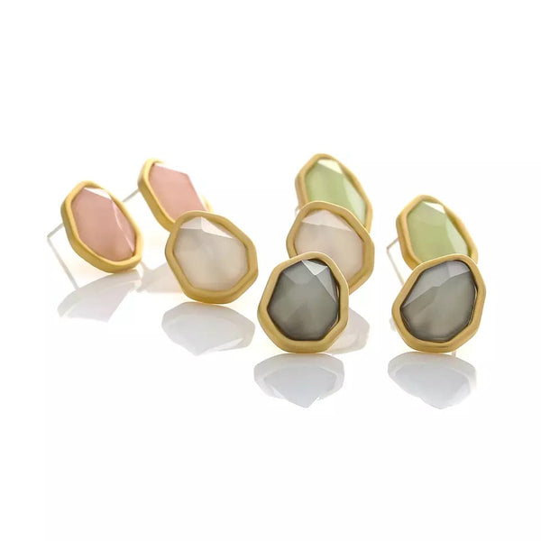 Small Asymmetric Resin Gemstone Studs