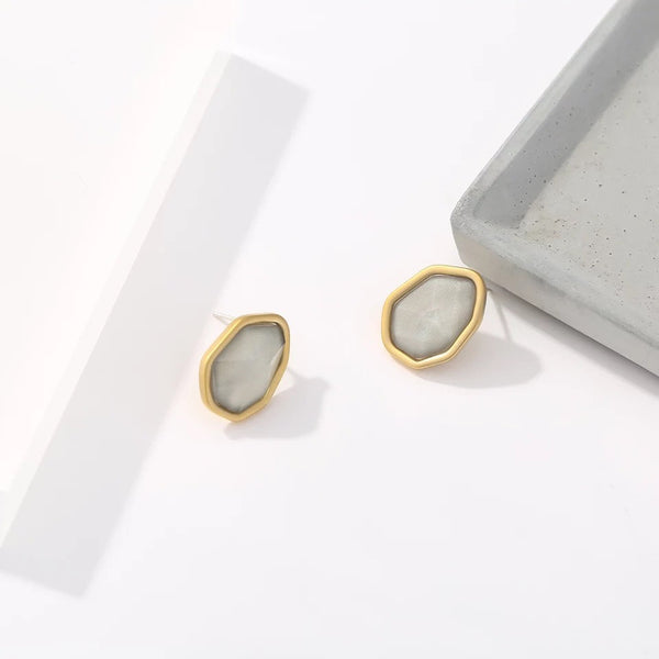 Small Asymmetric Resin Gemstone Studs