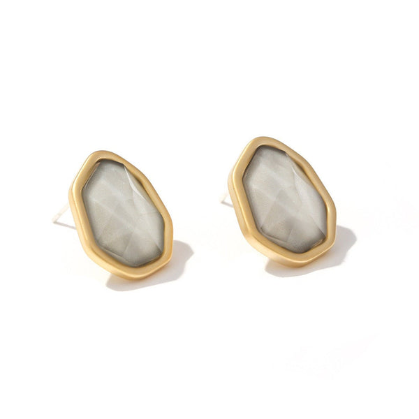 Small Asymmetric Resin Gemstone Studs