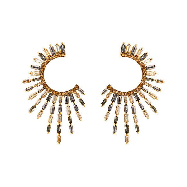 Exaggerated Crystal Spiked Earrings