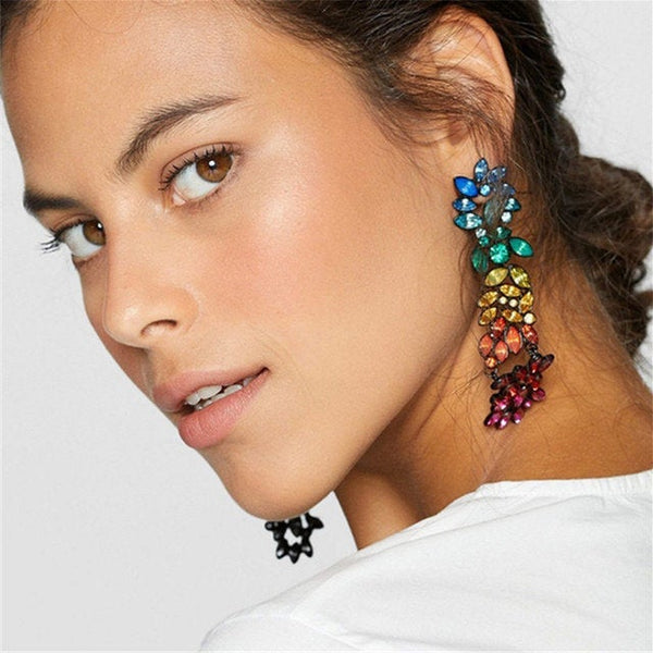 Colorful Crystal Chandelier Earrings