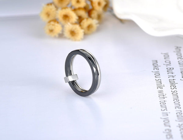 Layered Crystal Bar Band Ring